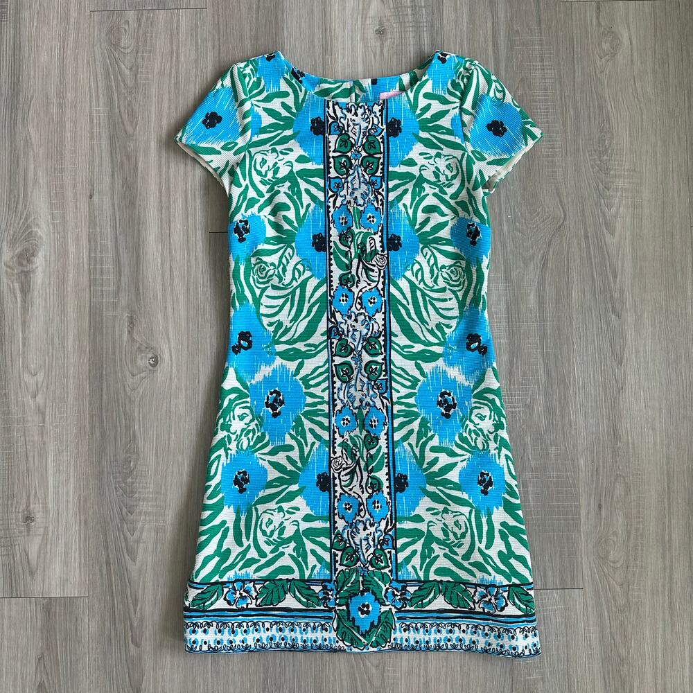 Lilly Pulitzer Layton Dress Sea Oat Ikatt Shift Dress Size Small
